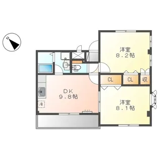 ドルチェ井上 弐番館【0201号室】の間取り