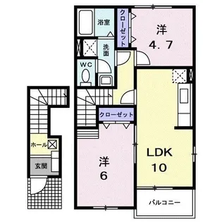 マッシュルームB【203号室】の間取り
