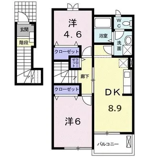 アンソレイエ【0202号室】の間取り