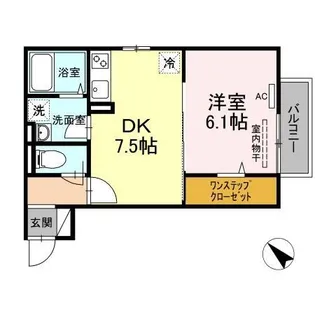 フレンズ多治米【0203号室】の間取り