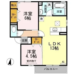 アクイーユ平成台【0202号室】の間取り