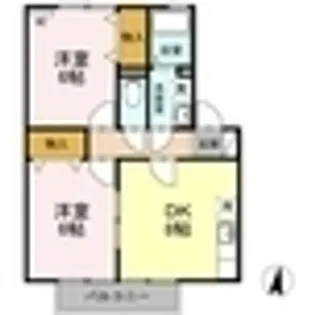 セジュール新市 B棟【0102号室】の間取り