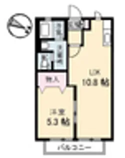 ブリランテ東福山 A棟【0206号室】の間取り