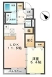クラッセ山手【0102号室】の間取り