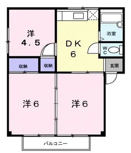 シティハイツ山田A【0201号室】の間取り