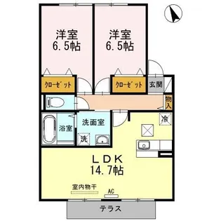 フィオーレ【0102号室】の間取り