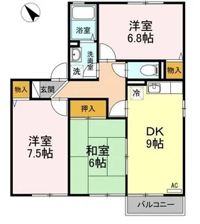 サザンローズサトウ【0201号室】の間取り