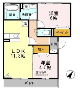 オッツ多治米【0303号室】の間取り