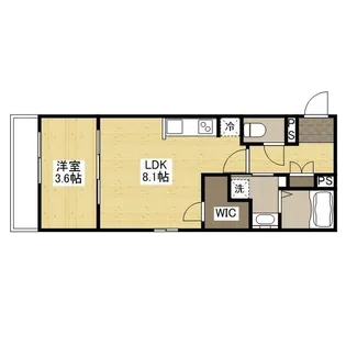 月光福山北零番館【0205号室】の間取り