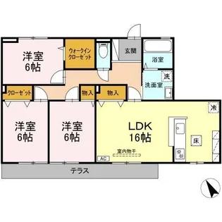 ローゼスポート港町 B棟【0101号室】の間取り