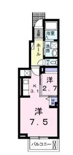 シャムロック春日Ⅰ【0102号室】の間取り