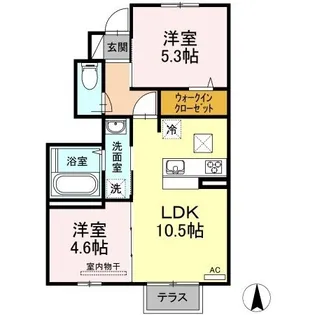 モンテアジュール Ⅲ【0102号室】の間取り