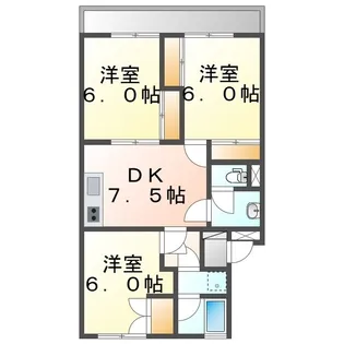 サンライフあけぼの【0307号室】の間取り