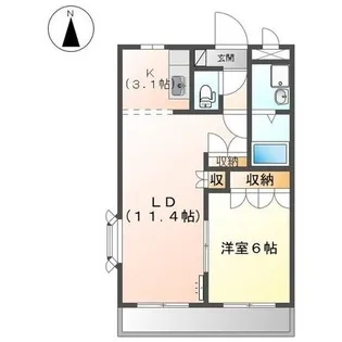 メゾンソレイユ【0106号室】の間取り