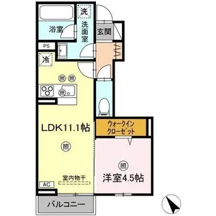 セレーナ引野【0102号室】の間取り