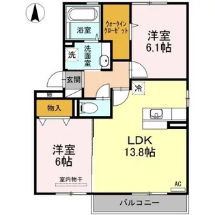 ラフィネ東深津 A棟【0101号室】の間取り