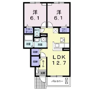 アンソレイユB【0102号室】の間取り