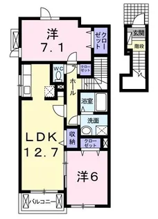 アーバンハイツ小松F【0204号室】の間取り