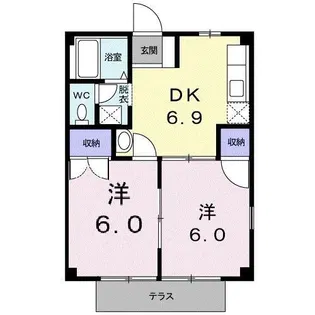 ヴィラ丸河南【0101号室】の間取り
