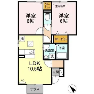 コンフォート東川口 A棟【0101号室】の間取り