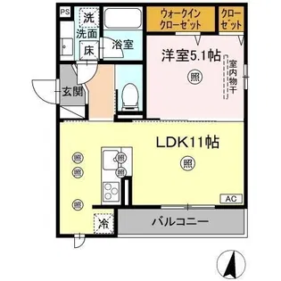 リベルテ手城【0203号室】の間取り
