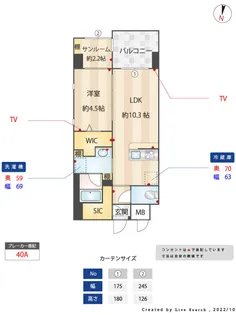 アネーロ西新Ⅳ【401号室】の間取り