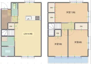 平松町メゾネットⅠ【東号室】の間取り