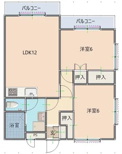 シティ・サンロード【2-A号室】の間取り