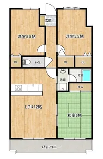 ドリームタウン三和A棟【501号室】の間取り