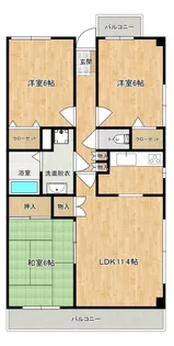 ロイヤルレザン【113号室】の間取り