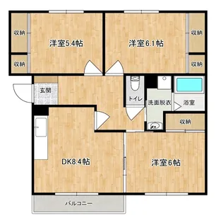 ニューエルディム御幸【202号室】の間取り