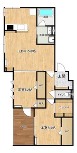 LUGAR宿郷【302号室】の間取り