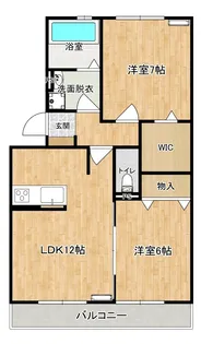ヴィルドミール中今泉【106号室】の間取り