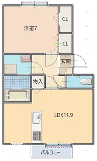 フレシール【308号室】の間取り