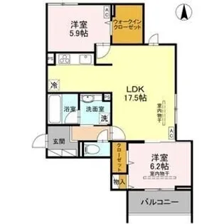 TORISIASゆいの杜6丁目A棟【201号室】の間取り