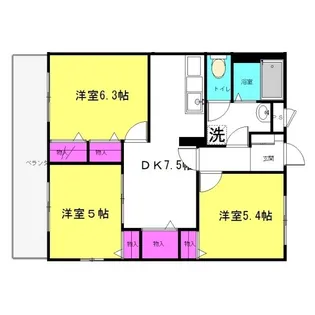IKパークス【101号室】の間取り