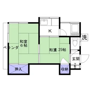 西山荘【202号室】の間取り