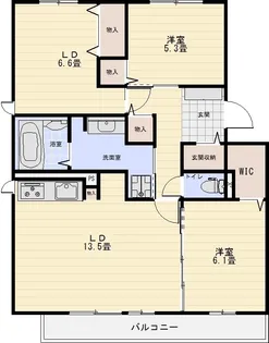 グランウィル錦町【105号室】の間取り