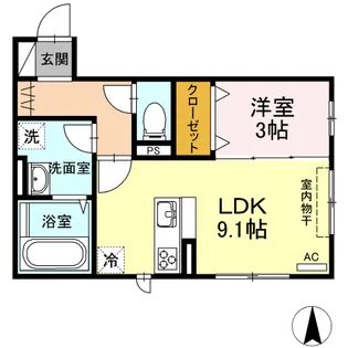 ヒルズ相染【202号室】の間取り