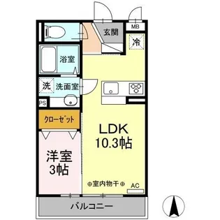 コモンリード華孝 山王【207号室】の間取り