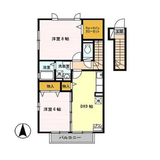 モダンコート広面D【202号室】の間取り
