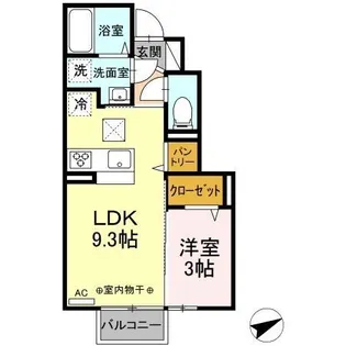 リヴィエールⅢ【102号室】の間取り