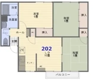 グリーンパークユザワA【202号室】の間取り