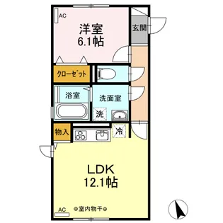 フローレス【108号室】の間取り