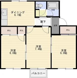 レジデンス長谷川【202号室】の間取り