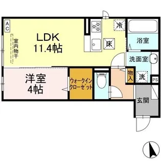 トリシア大町【202号室】の間取り