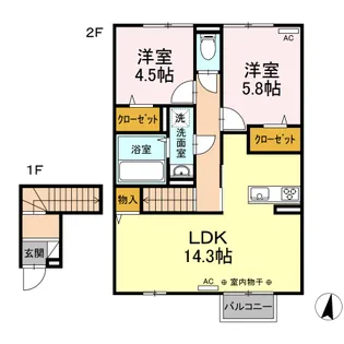 アーバンM【205号室】の間取り
