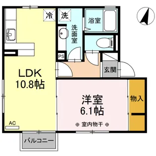 ブレジオ南B【102号室】の間取り