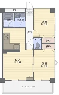 プロムナード山王【401号室】の間取り