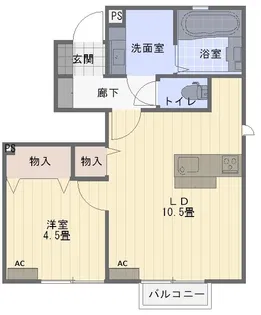リヨン中通【101号室】の間取り